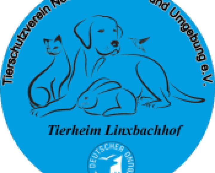 Blaues Schild mit der Beschriftung "Die große Linxbach-Challenge" und "Top, die Wette gilt ab: JETZT!"